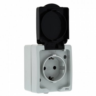 Розетка 1 ОП евро 16А Венеция РИМ EKF IP54