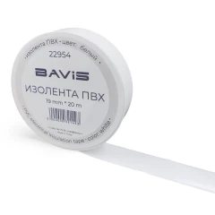 Изолента ПВХ BAVIS белая 19мм х 20м